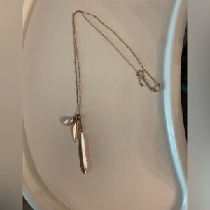Rose gold feather necklace